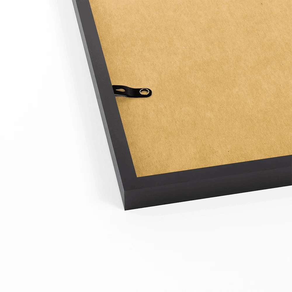 Originele Framewinkel-productfoto van de achterkant van de zwart lijst